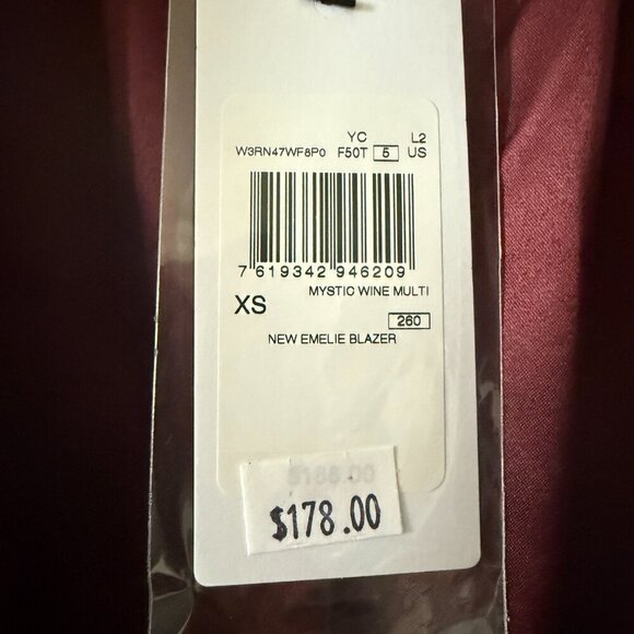 Guess Mystic Wine Burgundy Faux Leather Blazer - NWT - XS - Picture 4 of 6